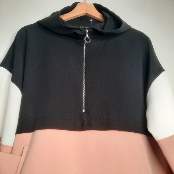 ZARA Colour Block Pink Hoodie Women's Size L - Picture 4 of 12